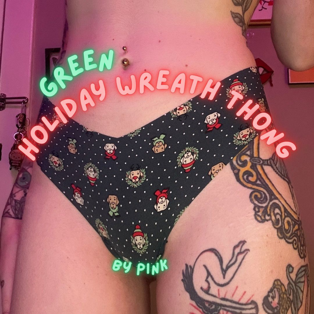 Green Holiday Pup Thong