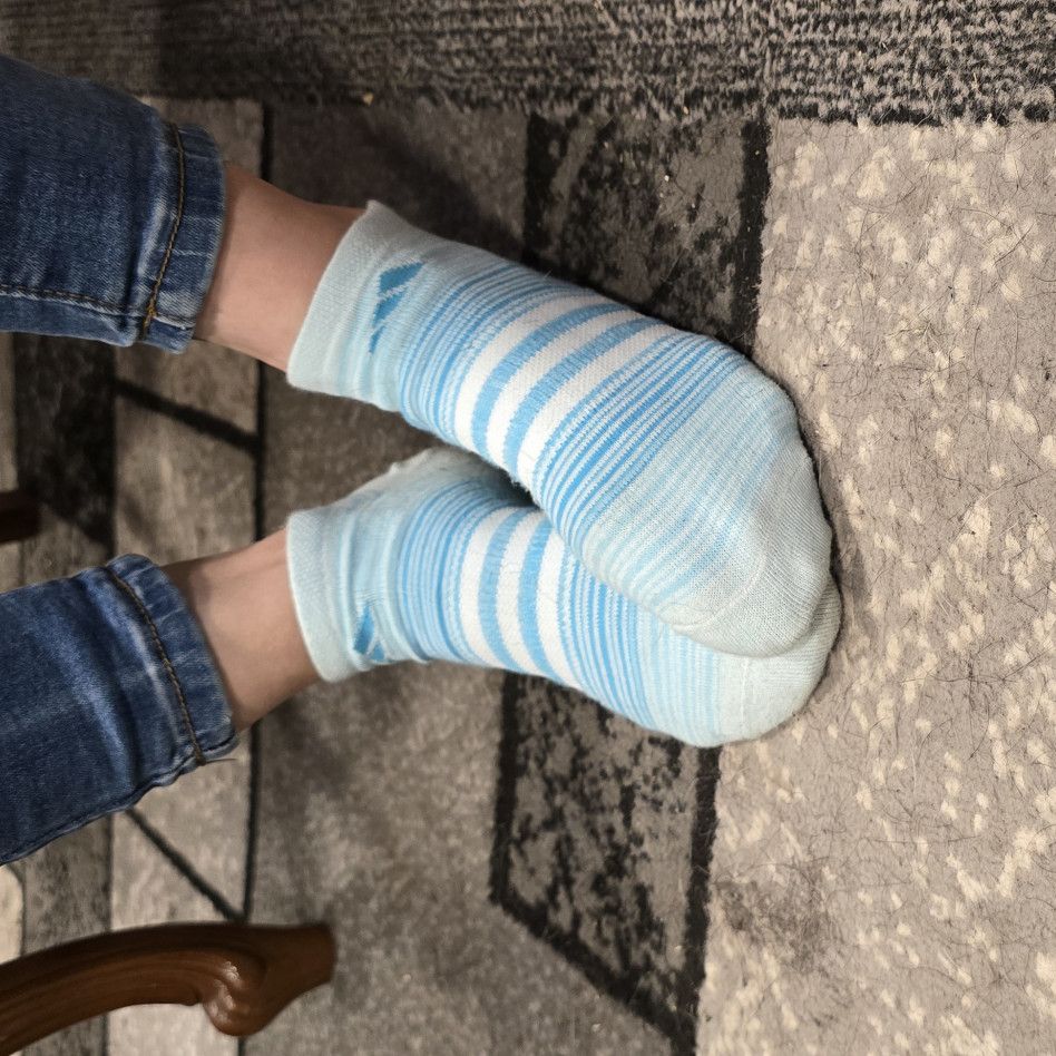 Blue sweaty socks