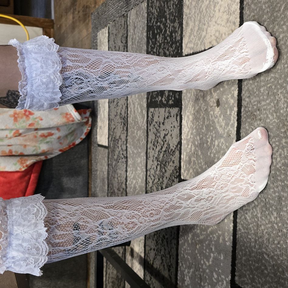 Frilly see through socks