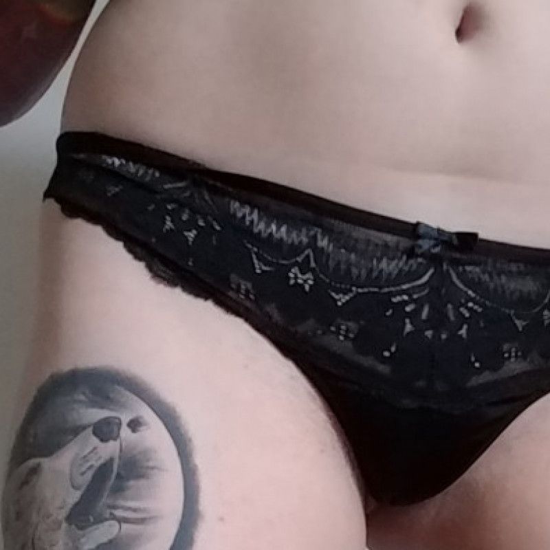 Black panties soaked with my pussy juice