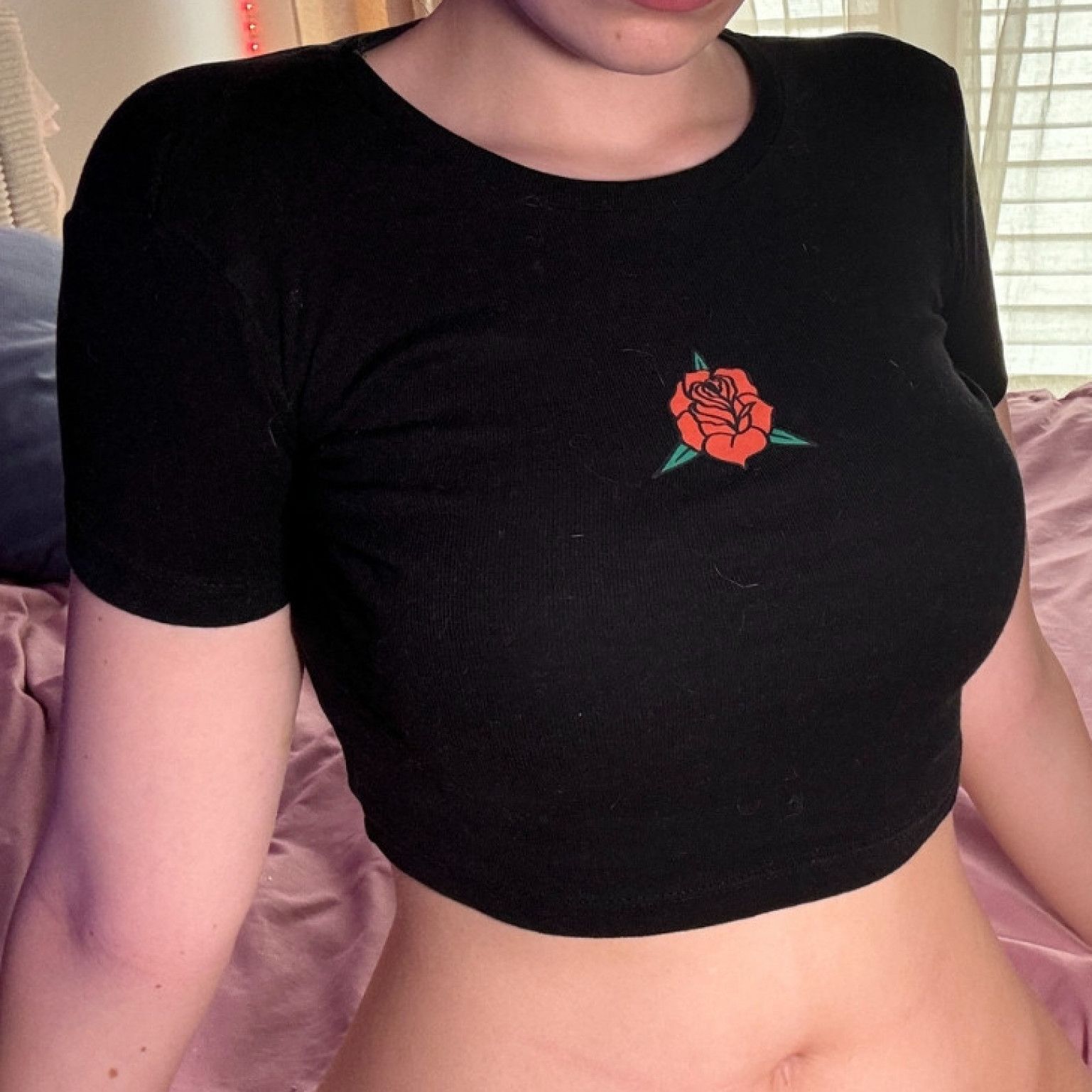 Black Rose Crop Top