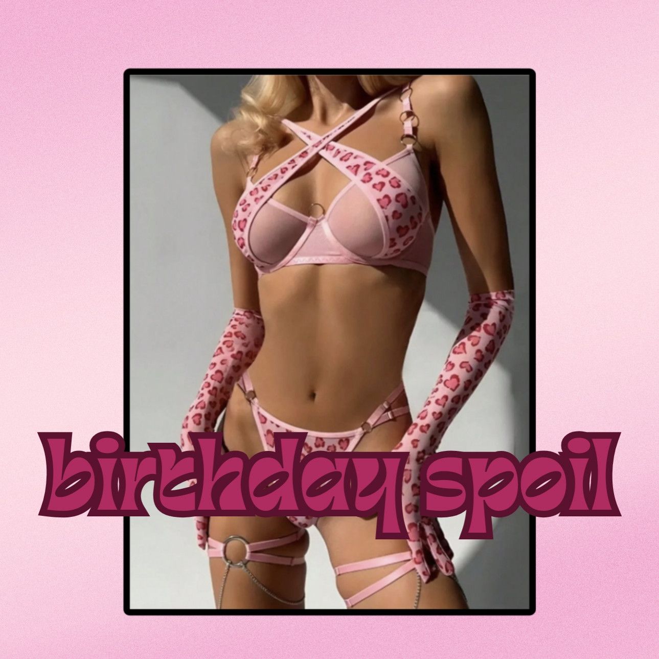 Get me: Pink Cheetah Lingerie Set