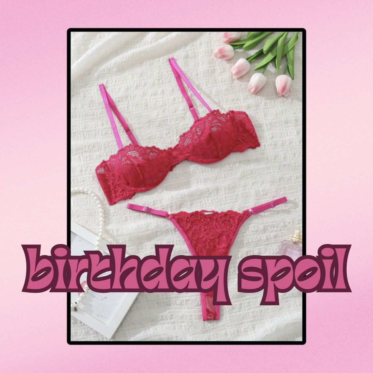 Get me: Pink Lace Lingerie Set