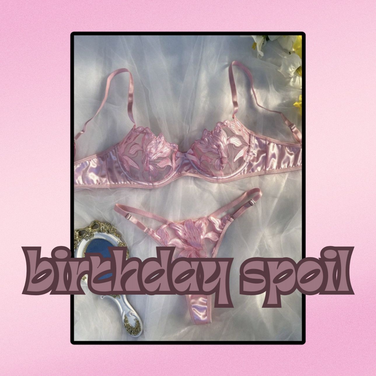 Get me: Pink Floral Lingerie Set