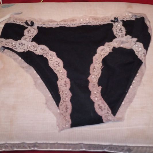 Black and white lace panties