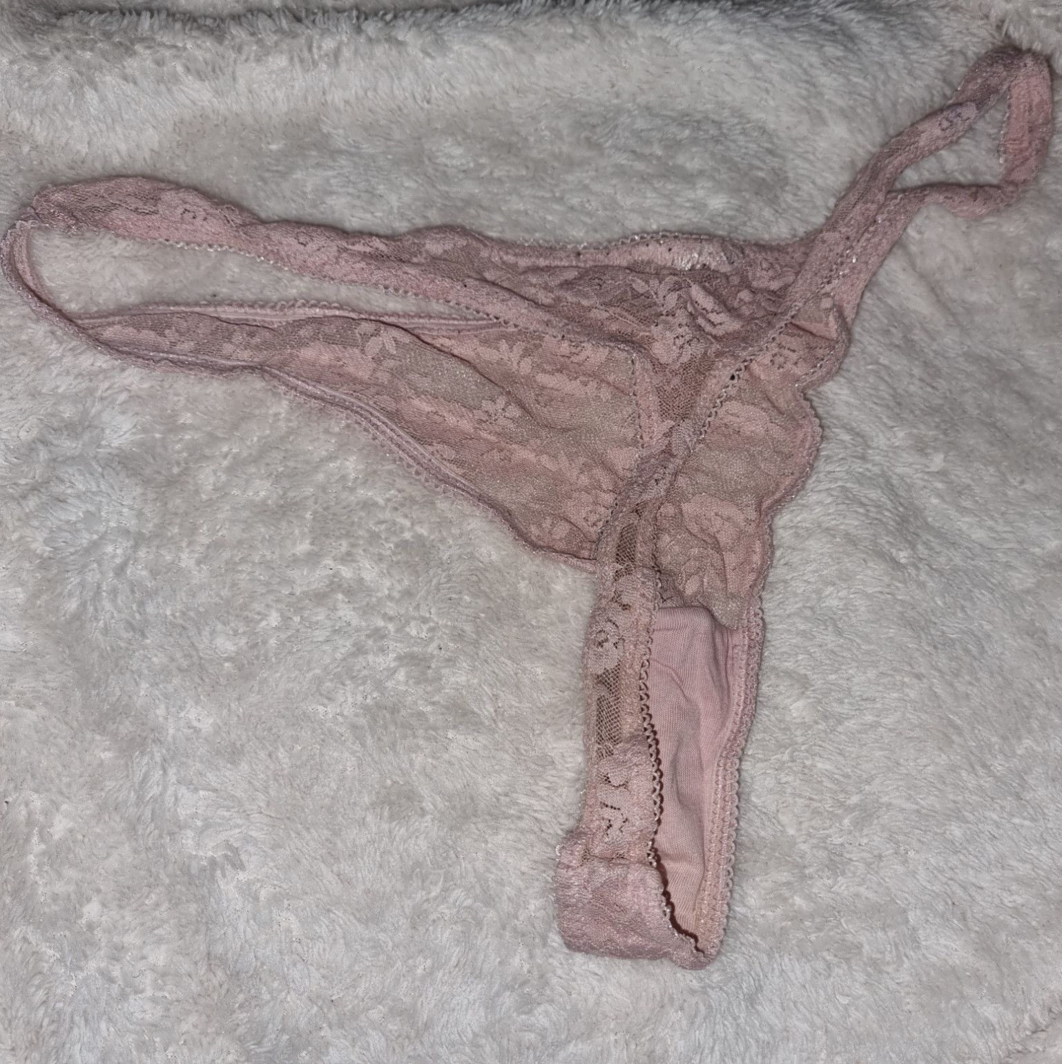 Pink lace thong