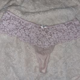 Pink flower thong