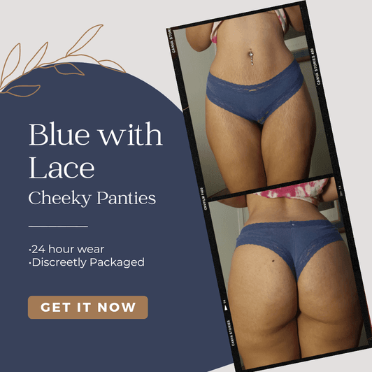 Blue lace cheeky panties