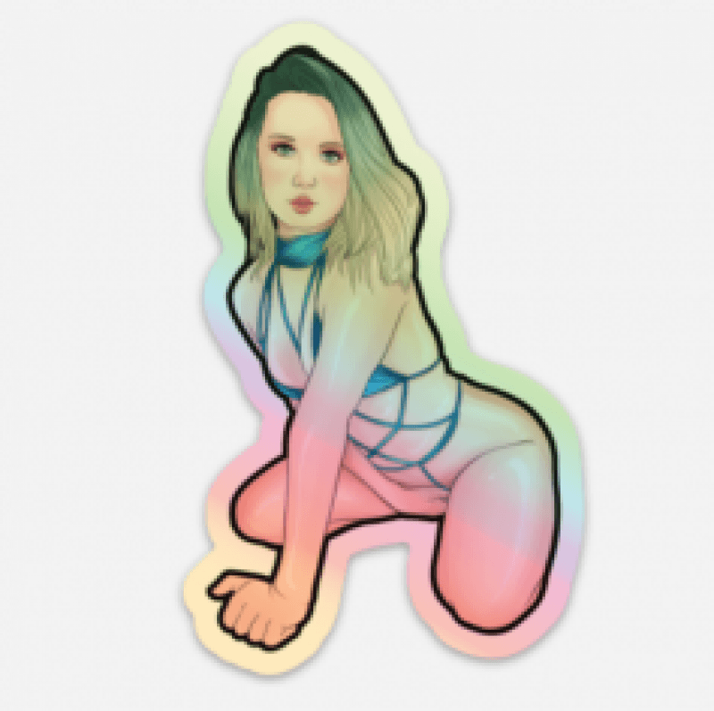 Holographic Blue Outfit Sticker