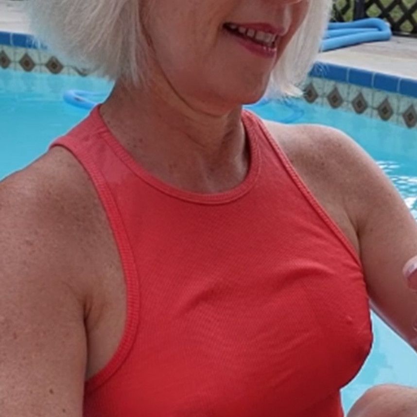 Orange tank top I took to the pool