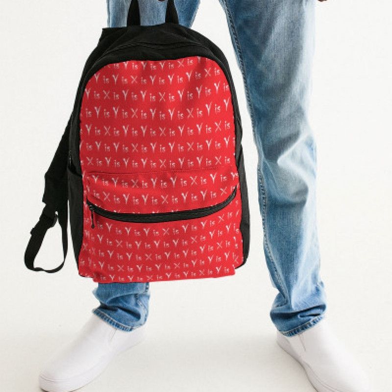 X is Y is Red Small Canvas Backpack