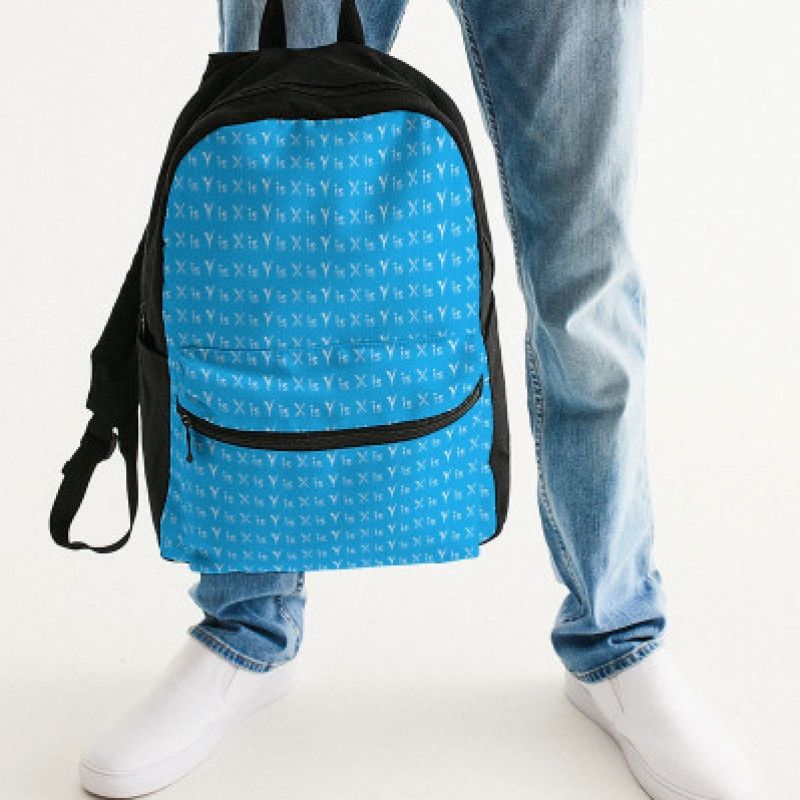 X is Y is Blue Small Canvas Backpack