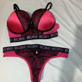 BCBGeneration 36C Large Pink lace charm panties bra set