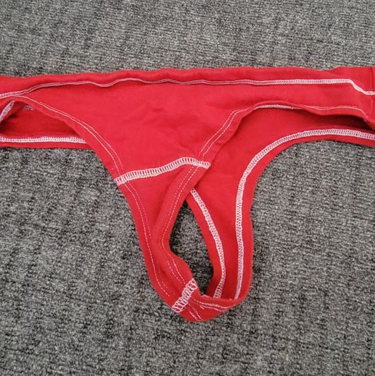 Red High Rise Thong