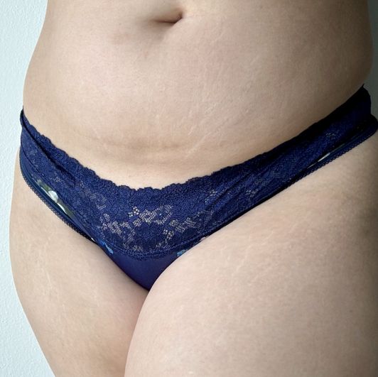 Blue and white flower panties belonging to miss ser