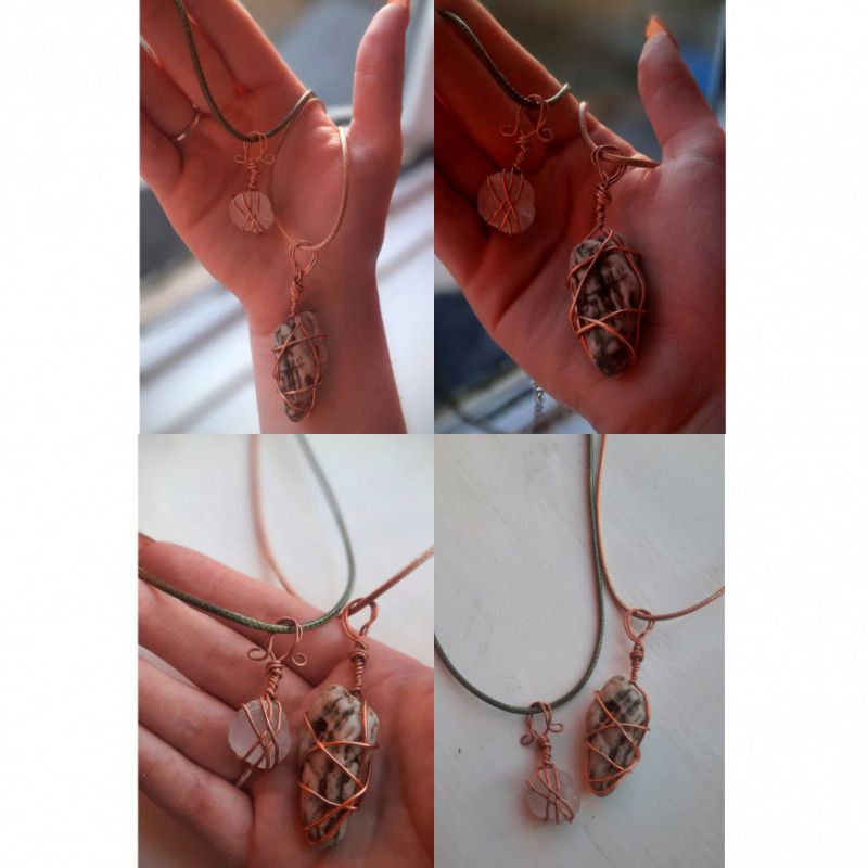 Handmade copper wire wrapped cornish stone