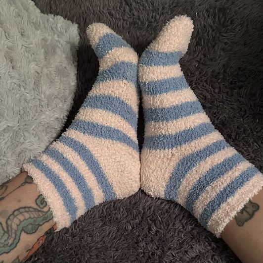 Fluffy Bed Socks  Worn For A Week!