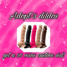 Adopt 3 dildos get 20 min custom