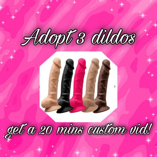 Adopt 3 dildos get 20 min custom
