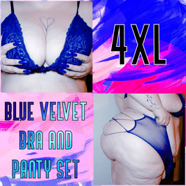 Blue Velvet 4XL Bralette and Panty Set