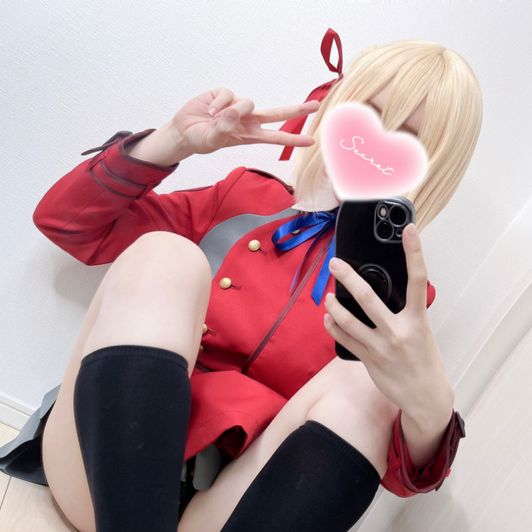 Lycoris Recoil Chisato Cosplaying Spread pussy selfies