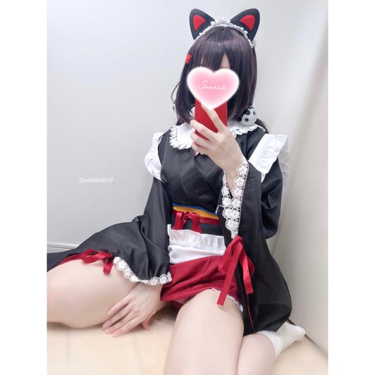 Vtuber Cosplay up skirt and Spread pussy photo set