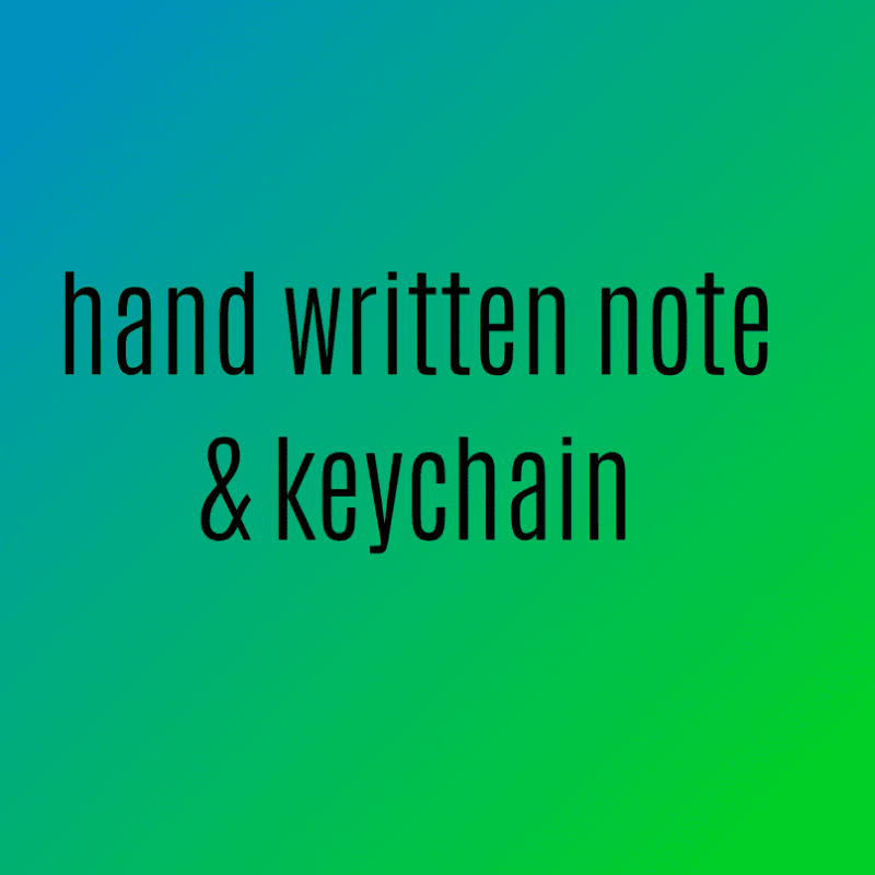 Note and handmade keychain