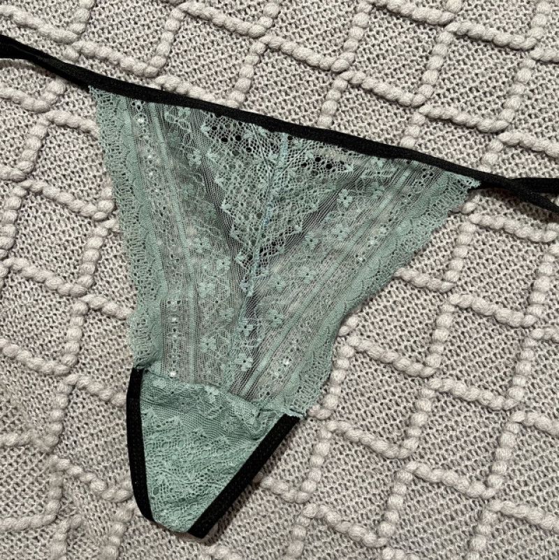 Sage Green Lace Thong