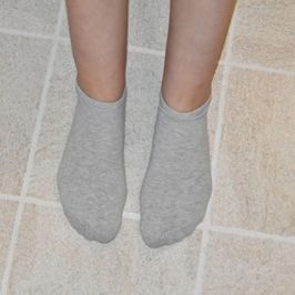 Worn Grey Ankle Socks