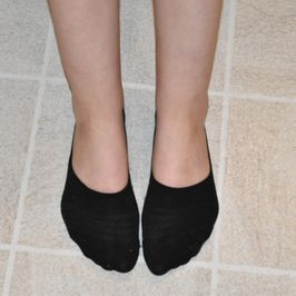 Worn Black Foot Socks