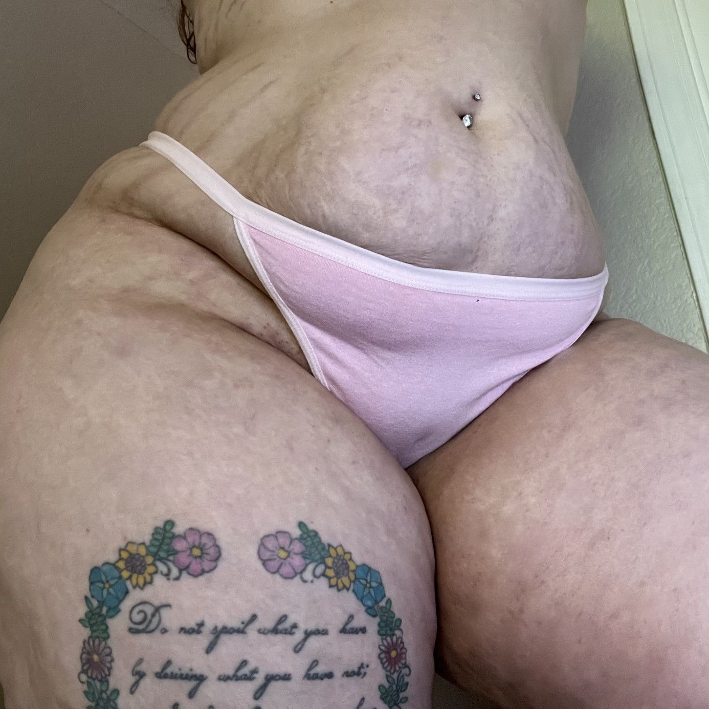 Pink cotton thong