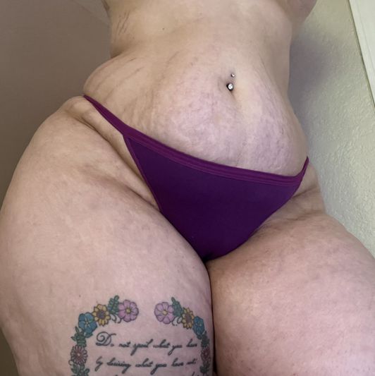 Purple cotton thong