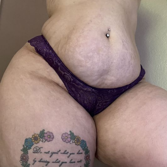 Purple lace thong