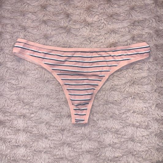 Pink Striped Thong