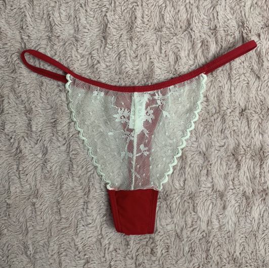 Red Sheer Lace Thong