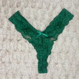 Green Lace Thong