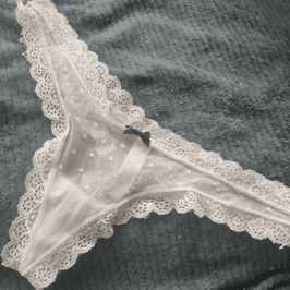 Innocent White Lacy Thongs