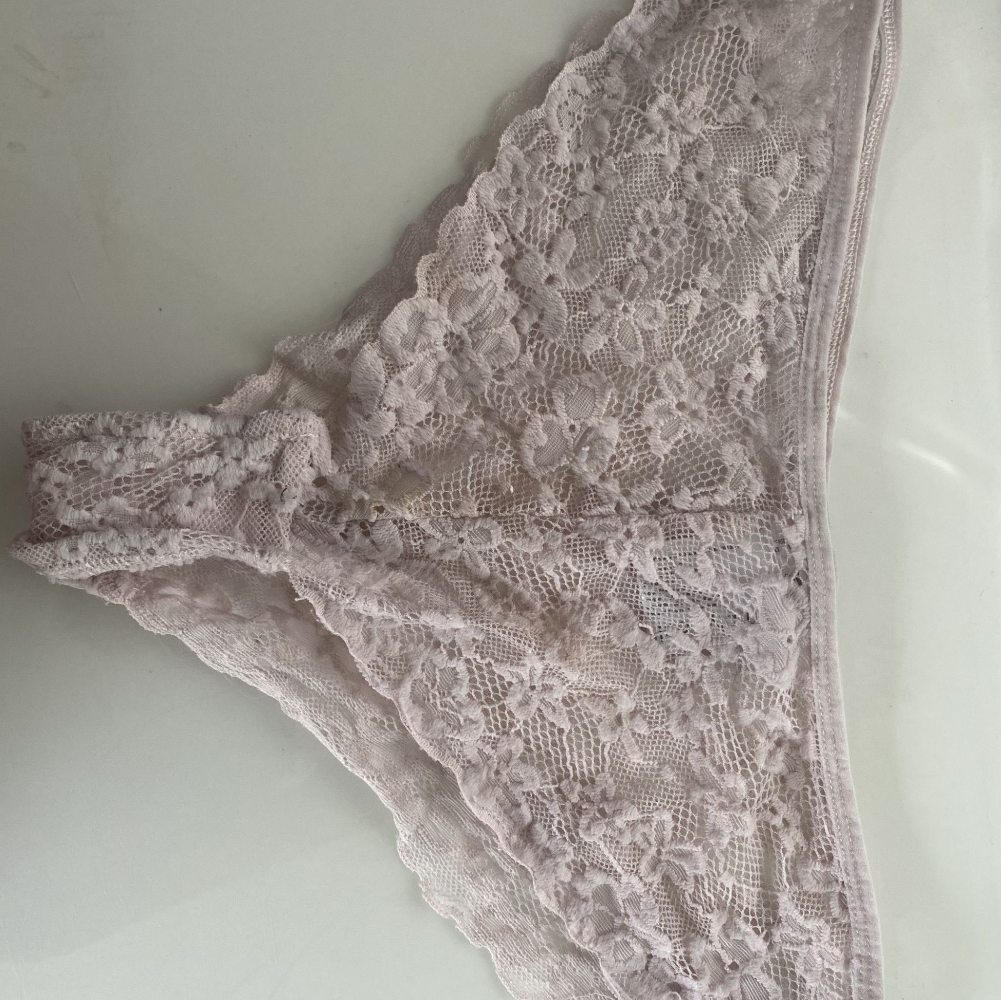 Pale pink lace cheeky