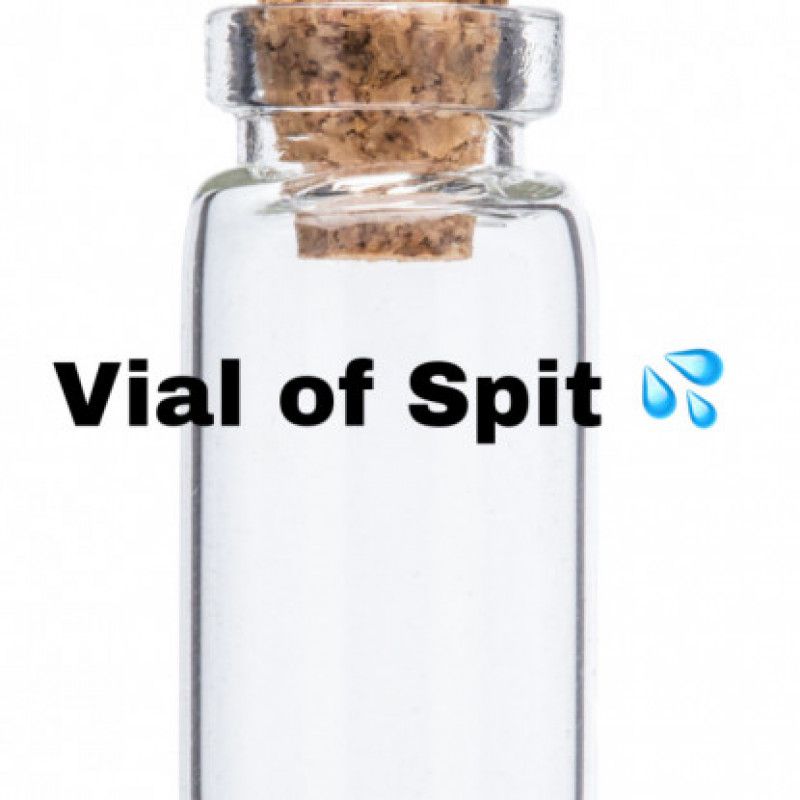 Small vial of spit