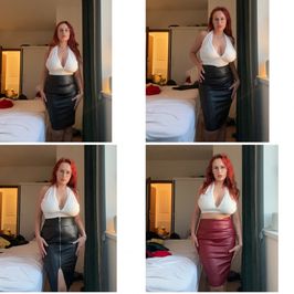 4x leather skirt