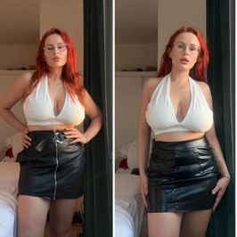 2x leather mini skirt