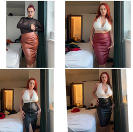 4x leather skirt