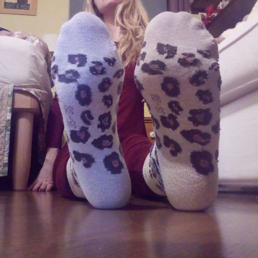 7 Days Used Socks Leopard White