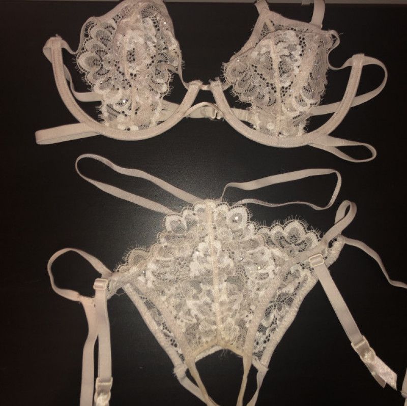 white lace lingerie set