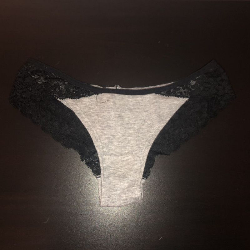 grey and black hipster panties