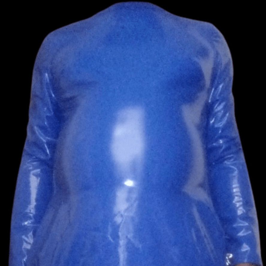 BLUE GAY GLOSSY PVC SEXY SHINY