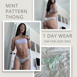 Mint Patterned Thong