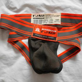 Scrimmage Jockstrap Orange Green Small