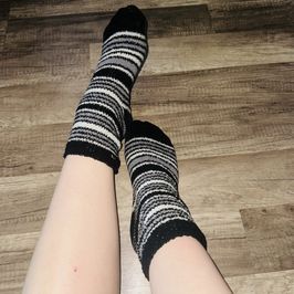 Fuzzy socks black and white