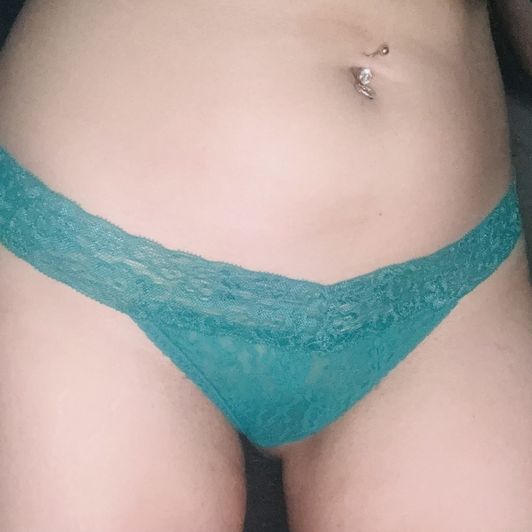 Lace blue thong